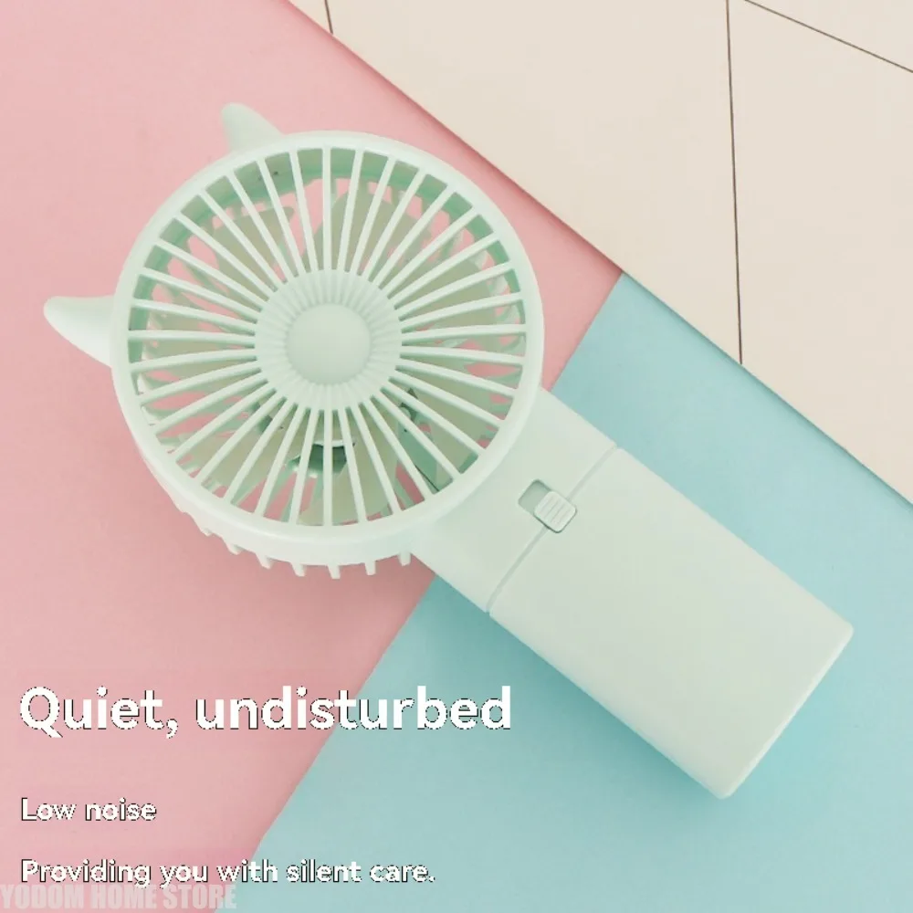

Cartoon Small Dragon Horn Mini Handheld Small Fan No. 5 Battery Edition Simple and Fresh Handheld Electric Fan Horn Fan