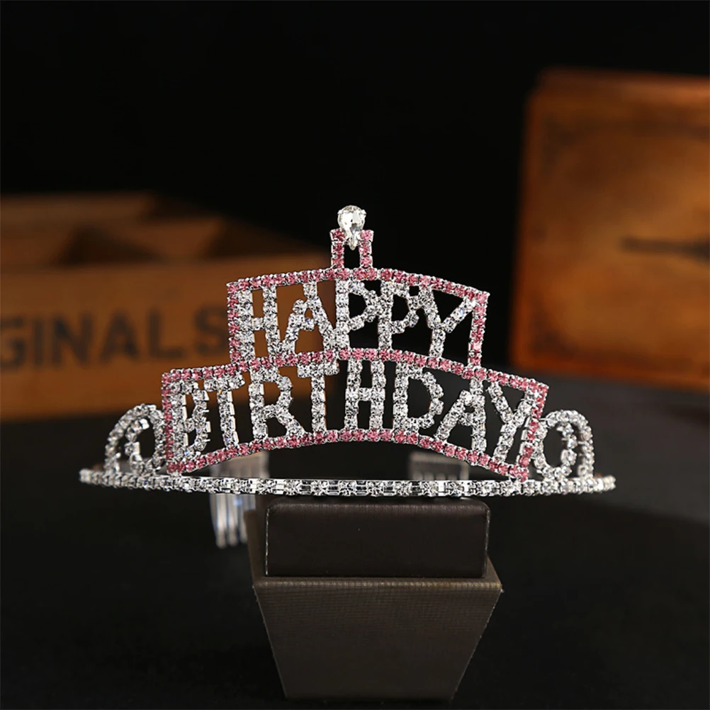 

Crown Claw Chain Headdress Shining Metal Headgear Rhinestone Girl Child Hair Accessory Birthday Photoshoot Durability