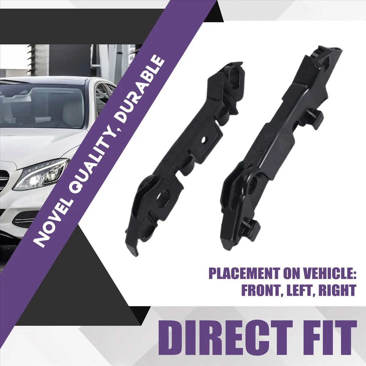 #85P (Black)1 Pair Front Bumper Rail Bracket for Mercedes Benz C Class W205 2014,Automotive Parts & Accessories