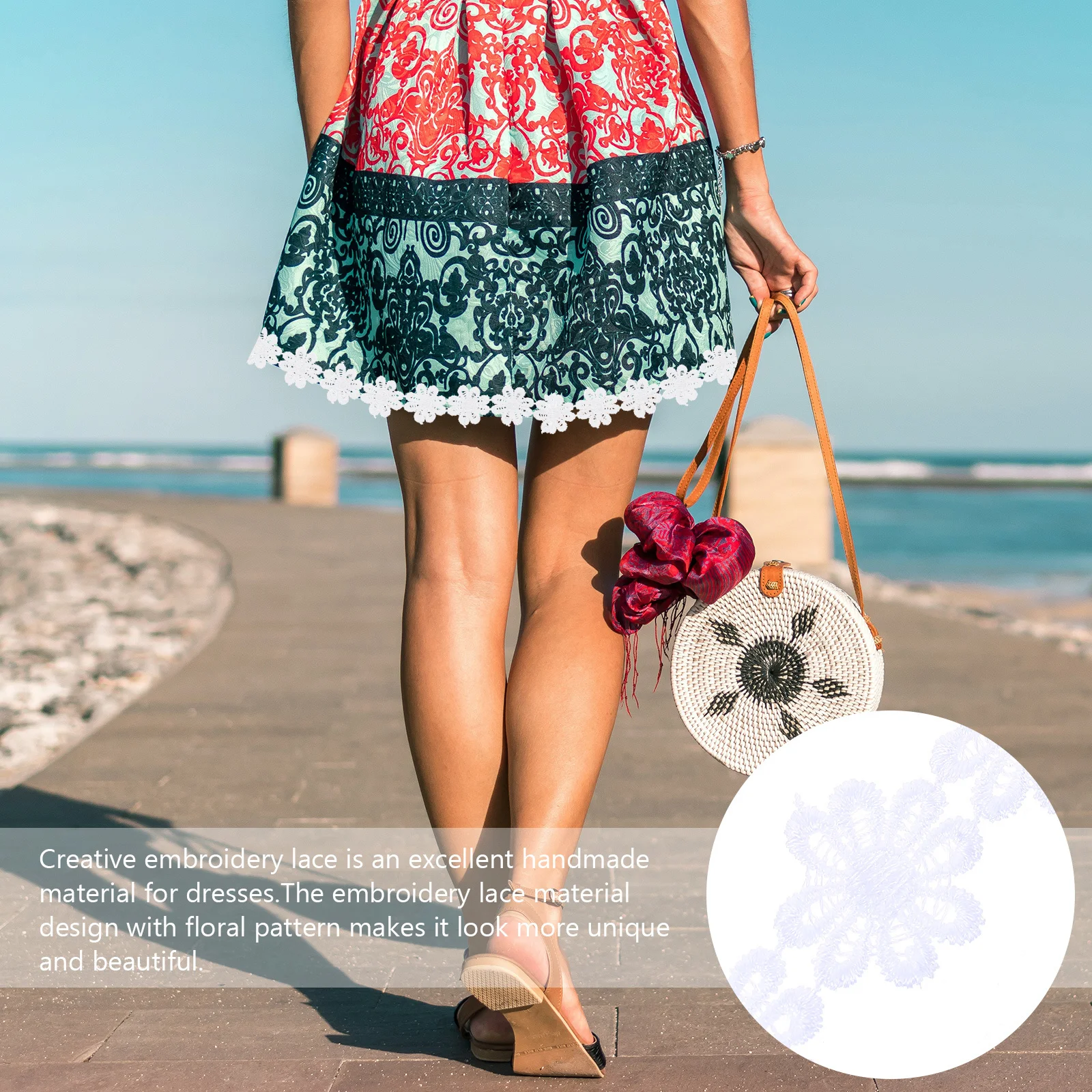 

Lace Trim Ribbon Embroidered Pattern Long Diy Craft Material For Dress Skirt Hair Bow Handmade Wedding Party Decoration Supply