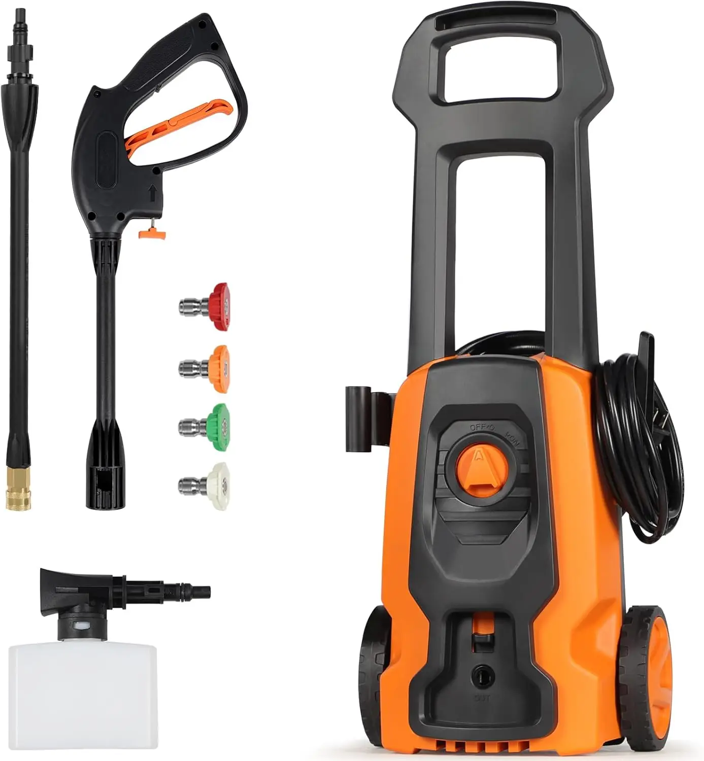 

Electric Power Washer Pressure Washer with Foam Cannon, 4 Diffrent Pressure Tips, for Home, Garden, Car Cleaning-4000PSI 1.8GPM