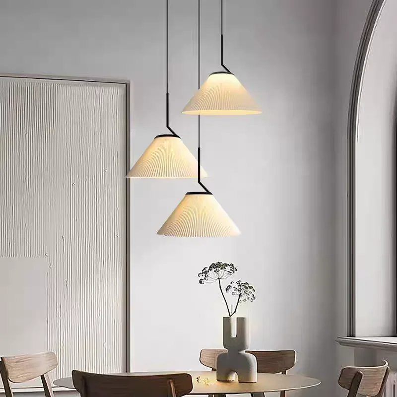 

Modern Fiber and Cloth Pendant Lamp Restaurant Dining Table Single Head Small Chandelier Indoor Light Emitting Diode Chandelier