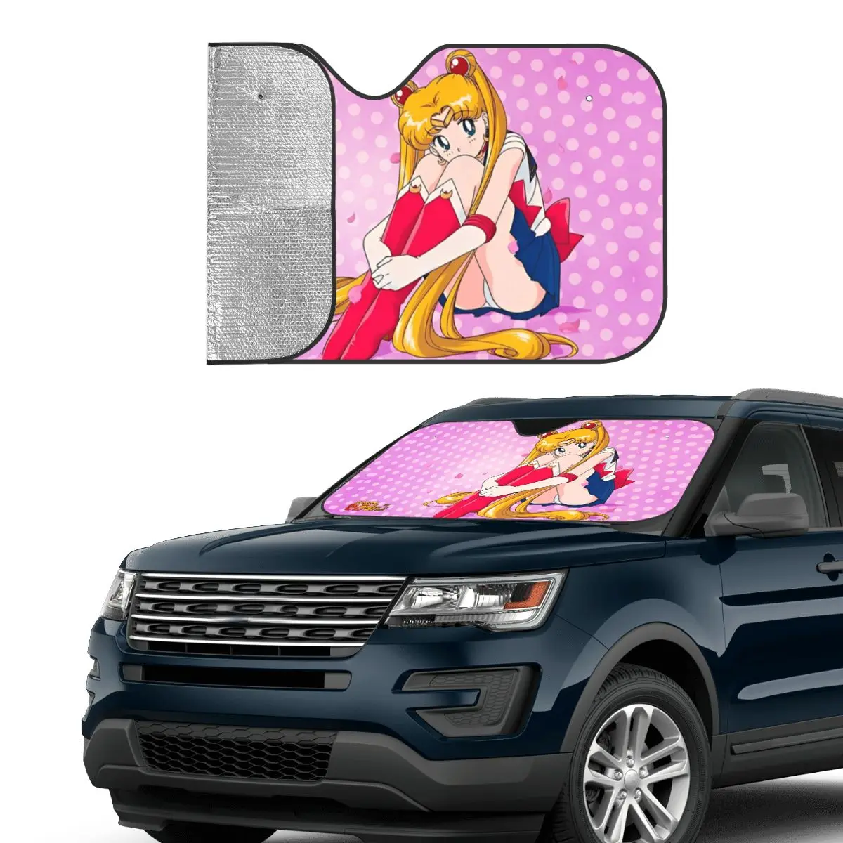 Sailors Moons Eyes Moon Power Surge Universele Zonnescherm Voorruit 70x130cm Aluminiumfolie Zonnescherm Vizier UV Protector