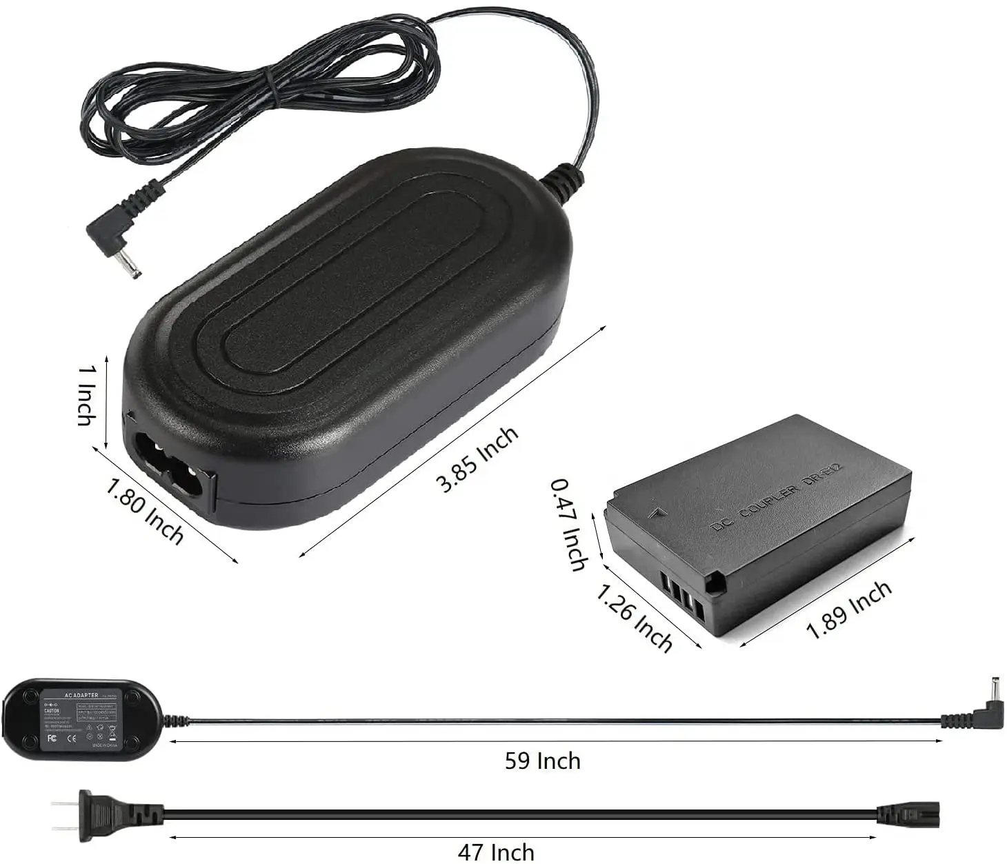 ACK-E12 AC แหล่งจ่ายไฟอะแดปเตอร์ DC Coupler DR-E12 Dummy แบตเตอรี่ LP-E12 Kit สำหรับ Canon EOS M50 Mark II,m10,Kiss M, Kiss M2กล้อง