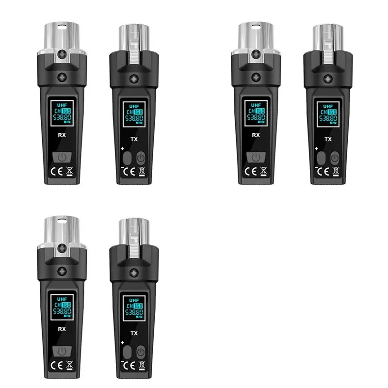3x-uhf-wireless-microphone-converter-adapter-xlr-transmitter-and-receiver-for-dynamic-microphone-guitar-audio-mixer