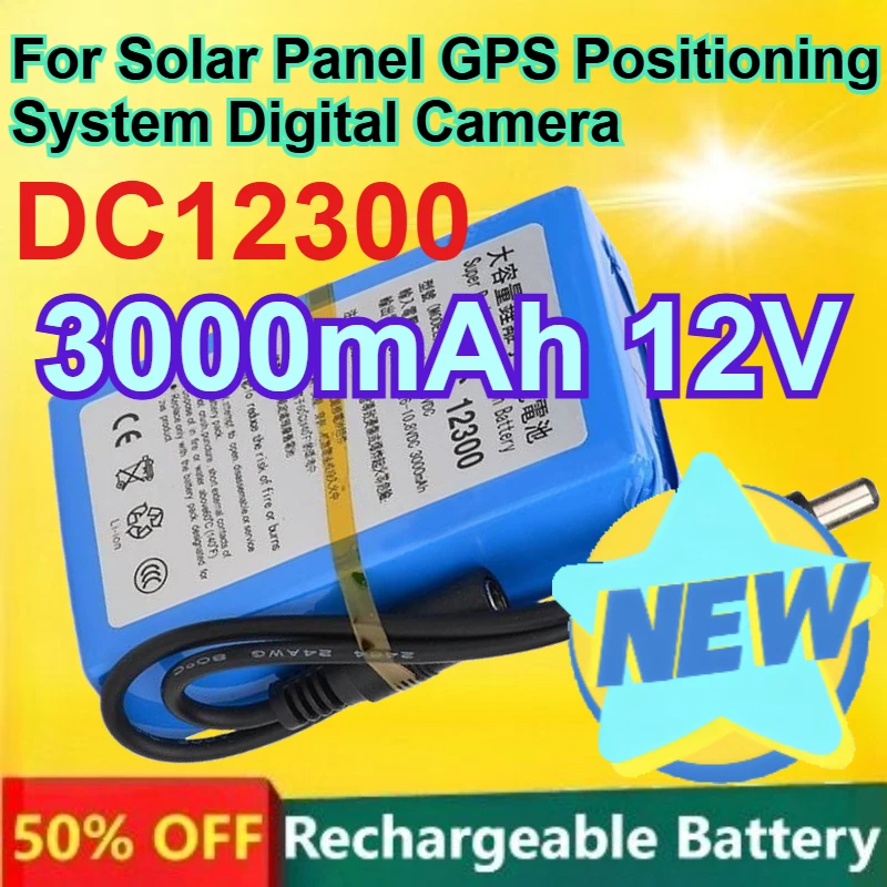 

DC12300 3000mAh 12V Rechargeable Lithium Battery for Solar Panel GPS Positioning System Digital Camera Battery