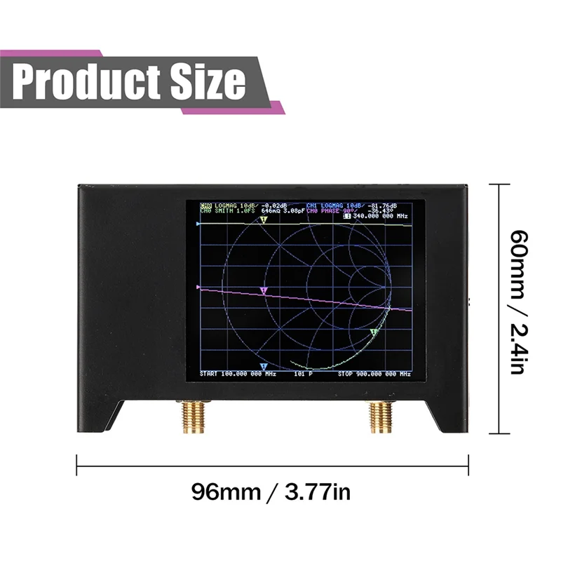ABYC NanoVNA V2 2,8 inch TFT-aanraakscherm 3G vectornetwerkanalysator SAA2 kortegolfantenneanalysator HF VHF netwerkanalysator