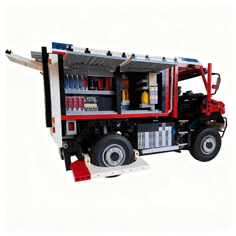 3904pcs MOC Unimoges U430 Fire Department Zermatt Switzerland Technical Model Building Blocks Construction Collection Education
