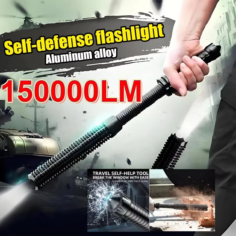 Wolf Tooth Stick Flashlight Strong Light Charging High Bright Multi Functional Outdoor Telescopic Zoom Self Defense Night Patrol