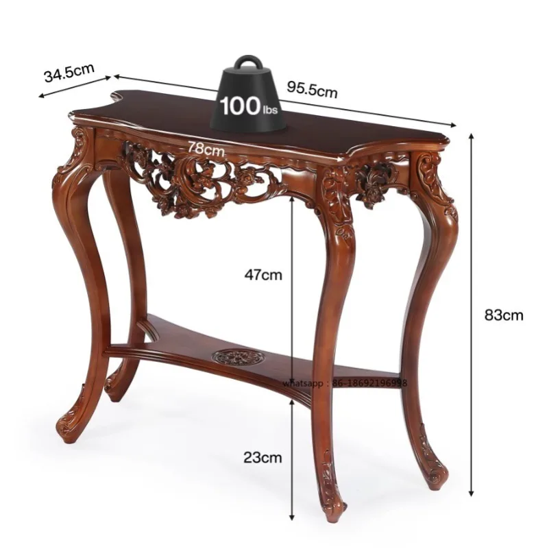 

High End Mid century Modern Walnut Brown Chinese Carved Wood Retro Luxury Console Table Antique for Entrance Home Decor