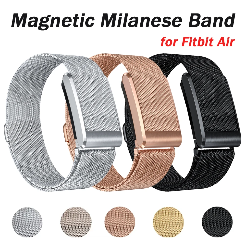 Strap for Fitbit Air Smartwatch Accessories Magnetic Milanese Metal Bracelet Correa Case Protective for Google Fitbit Air Band