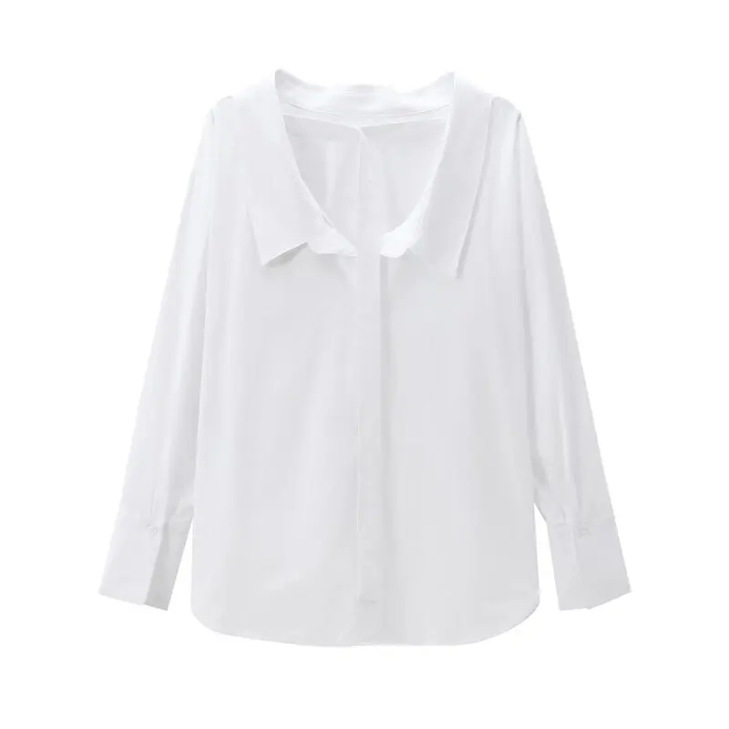 Damen-Baumwollseide Irt Herbst Neues Design Vielseitige lockere Passform Langer Sve-Knopf verziert 2024 Herbstkollektion