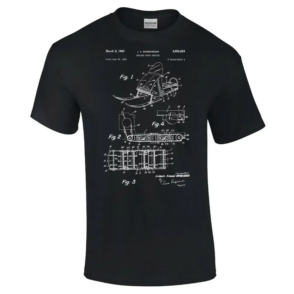 Snow Mobile Patent Shirt Ski Gift Winter Sports Skiing Gear Ski-Doo 2019 Fashion Men's Classic Funny Casual Tee Tops Shirts
