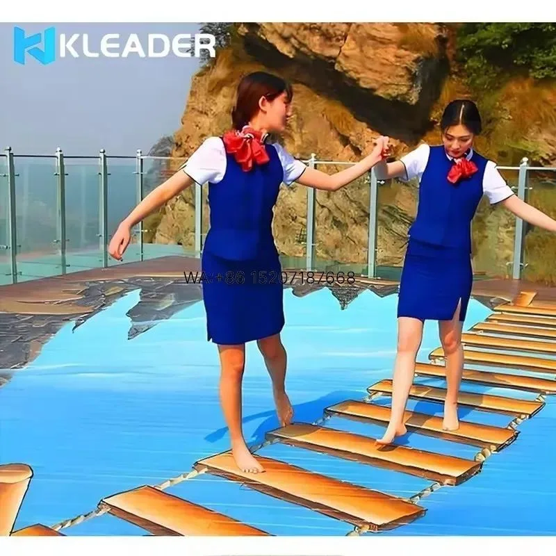 Wmwmnu for Transparent Glass LED Screen Display 3d Special Effect Game Interactive Sensor Dance Floor for Walkway Bridge