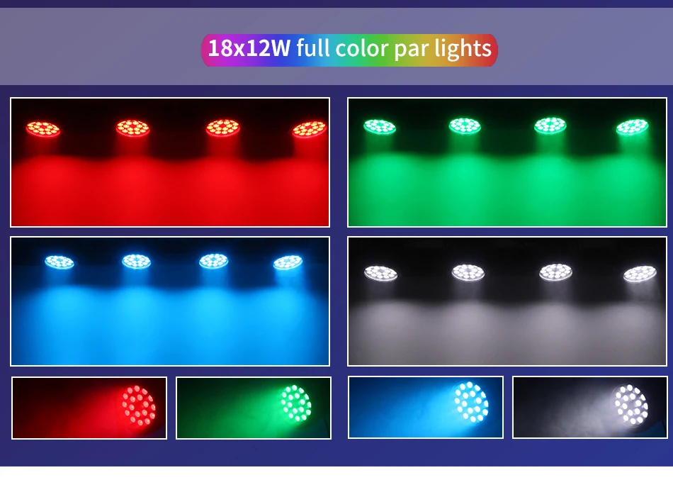 aicpose IP65 Wasserdichtes Flaches Bühnenlicht 18 LED Par-Licht RGBW DMX512 Effekt DJ Disco Party Weihnachten Bar Hochzeit Show-Licht – Detail 8