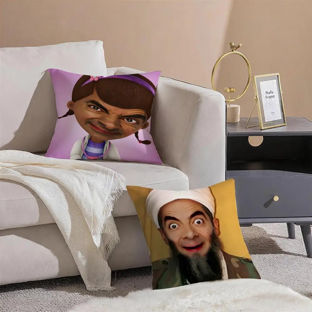 Quirky character Mrs. Beans Cushion Cover Throw Pillow Cover Hidden Button Durable Polyester Chair Cushion