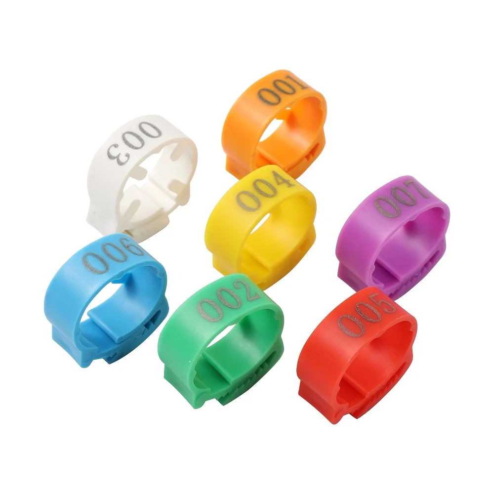 Chicken Foot Ring Adjustable Size Poultry Leg Digital Label Buckle Ring 6 Colors Plastic Chick Duck Goose Farm Equipment