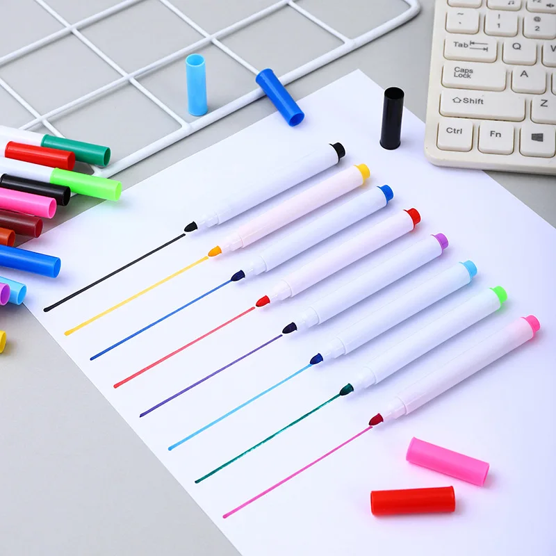 Multicolor Water-Based Erasable Whiteboard Markers, Refillable Fine Point Pens for Students, Office & Teachers