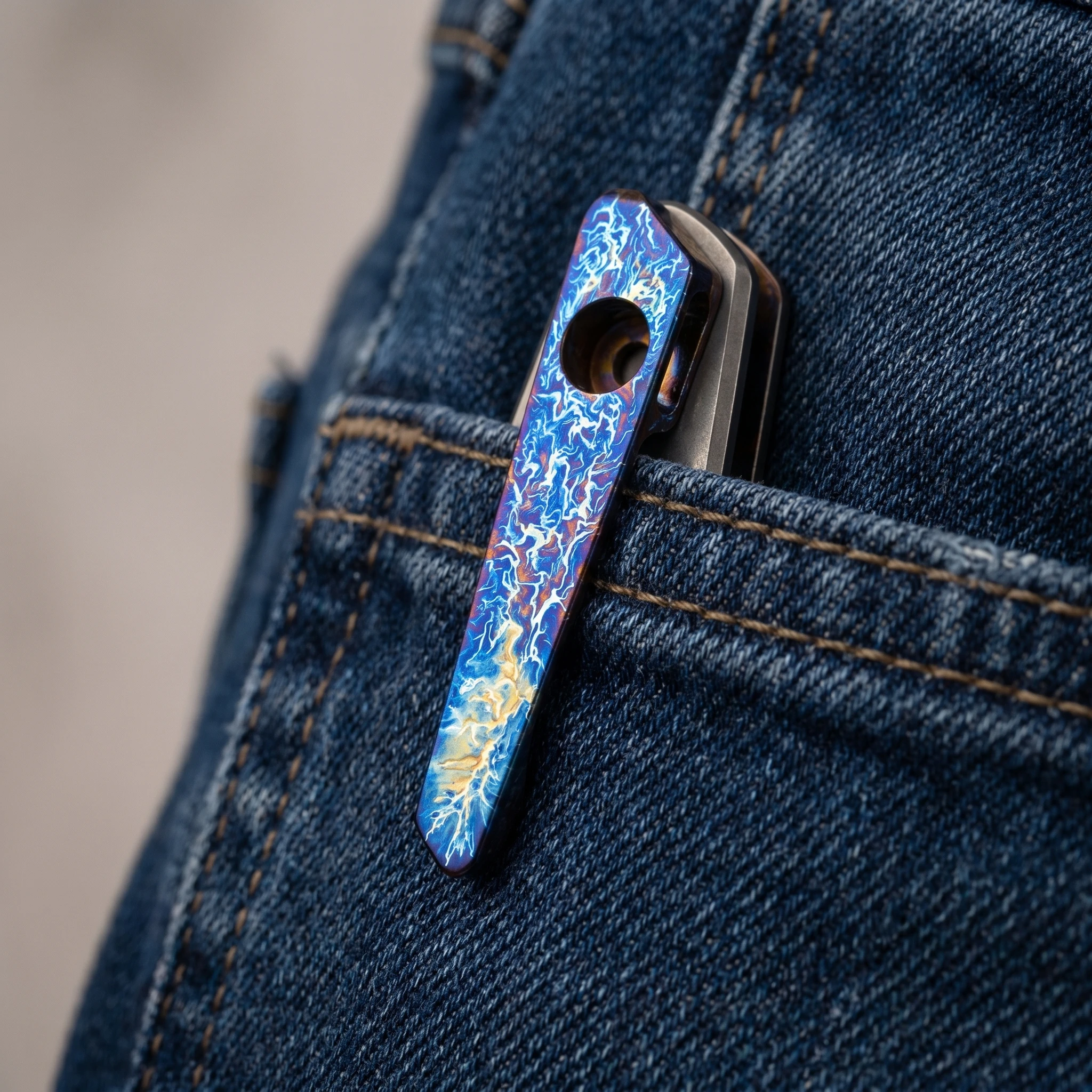 1PC Titanium Alloy Multi-functional Pocket Back Deep Clip for Secure Fastening DIY Making Tool Accessories for Strider SNG SMF