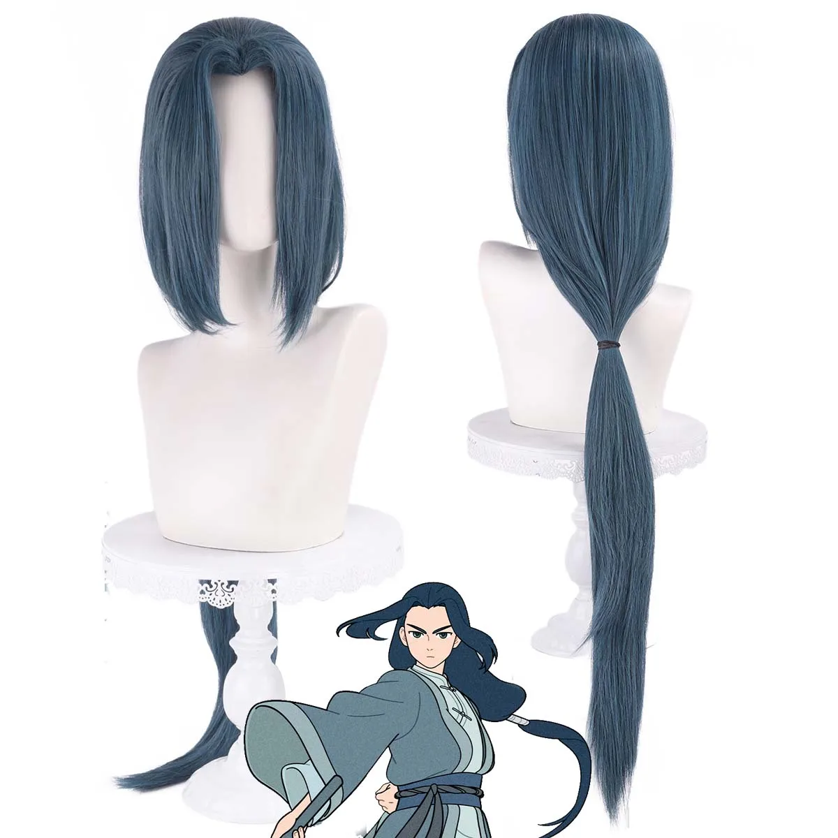 

Halloween The Legend Of Hei 2 Cosplay Wuxian Long Dark Blue Heat Resistant Synthetic Wig