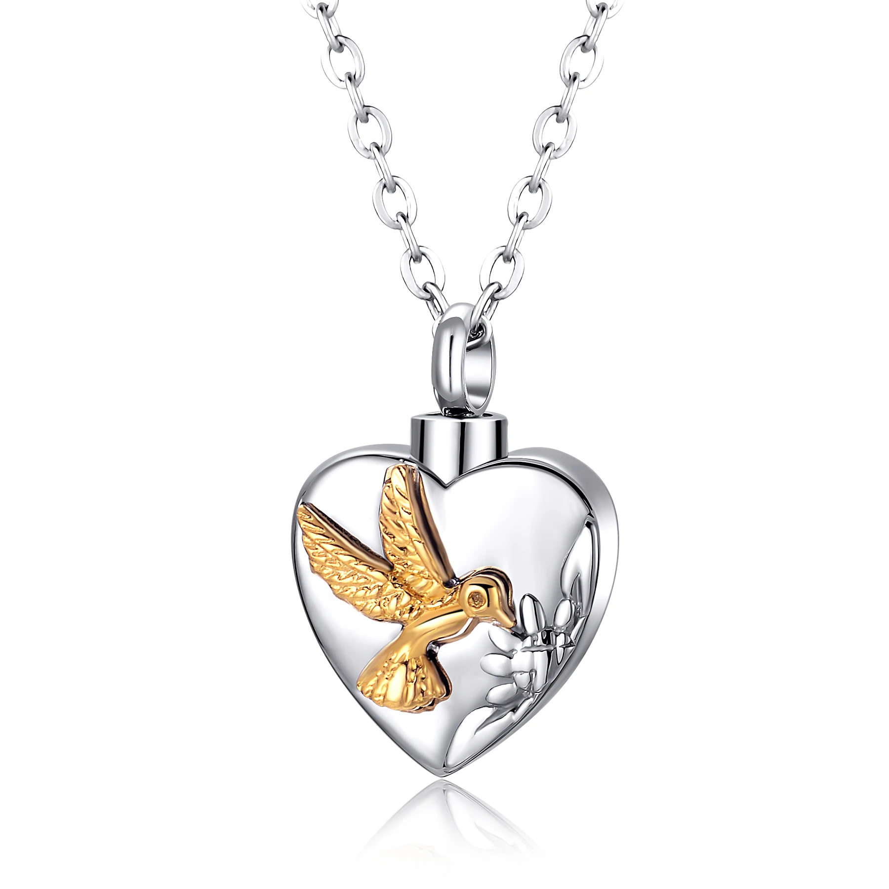 Peace Dove Heart Cremation Jewelry for Ashes Pendant Urns for Pet/Human Stainless Steel Memorial Necklace for Men/Women