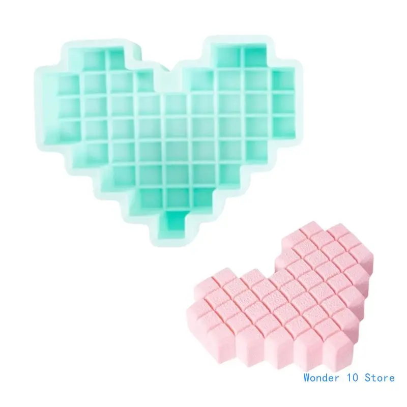 

Pixel Heart Silicone Molds Chocolate Molds Mousses Cake Baking Tool