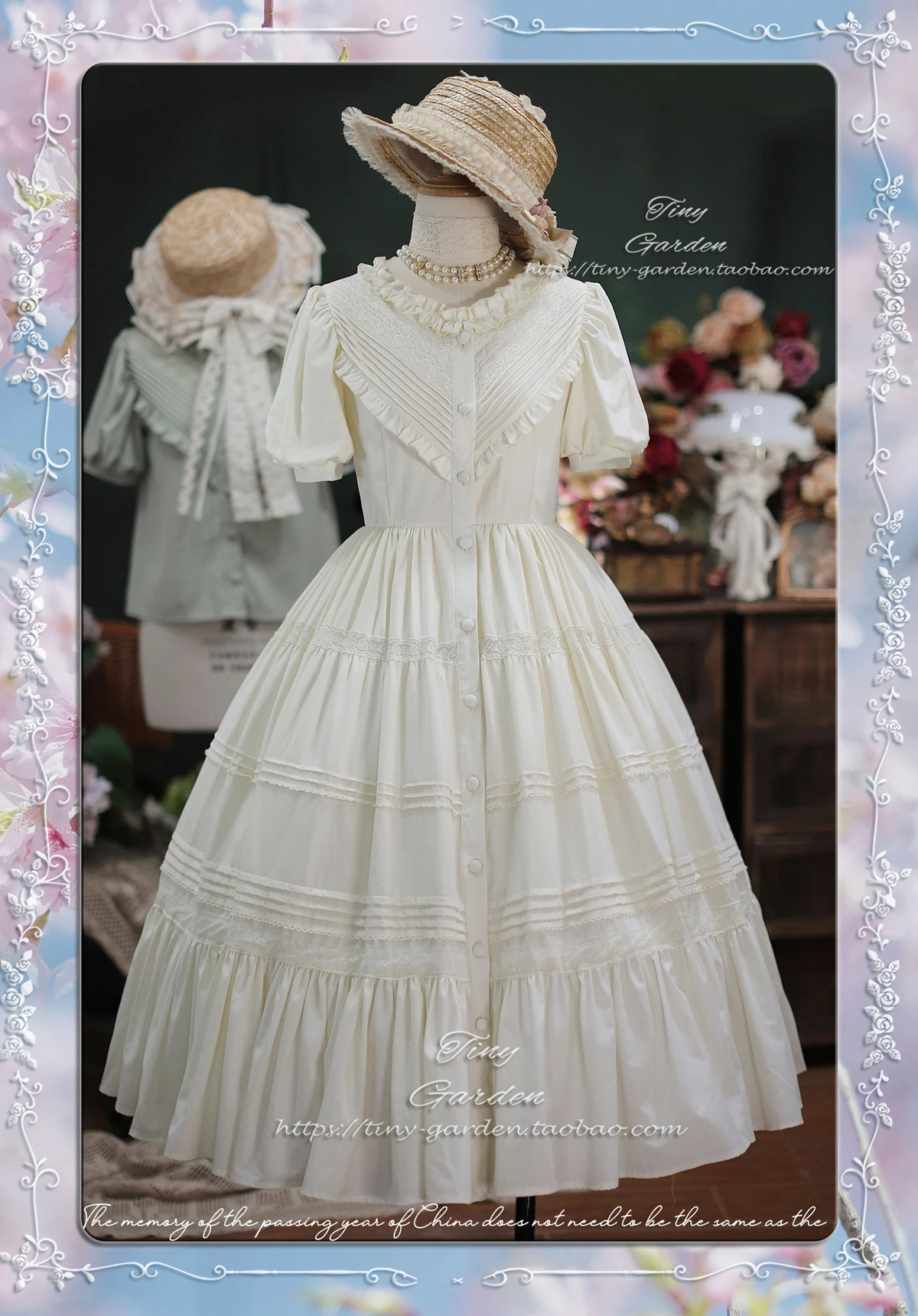 2024 Summer Elegant Cute Sweet Lolita Princess Dress Lace-up V-neck Single-Breasted High Waist Short Sleeve OP Dresses for Women