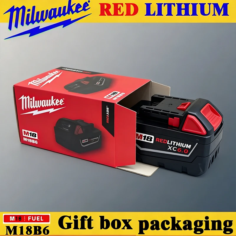 

100% 2026 New Milwaukee M18 6.0Ah High Output Battery 18V Lithium-ion Rechargeable for Milwaukee M18 Cordless Power Tools