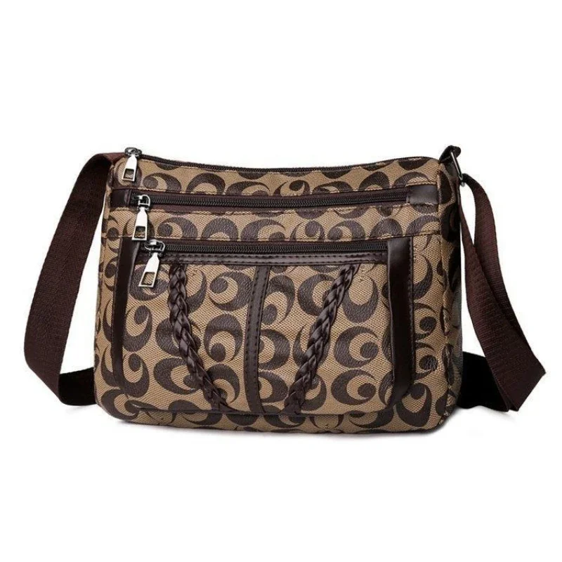 PU Leather Crossbody Bags Zipper New Fashion Shoulder Bag for Women Large Capacity Embroidery Thread Small Purse and Handbags