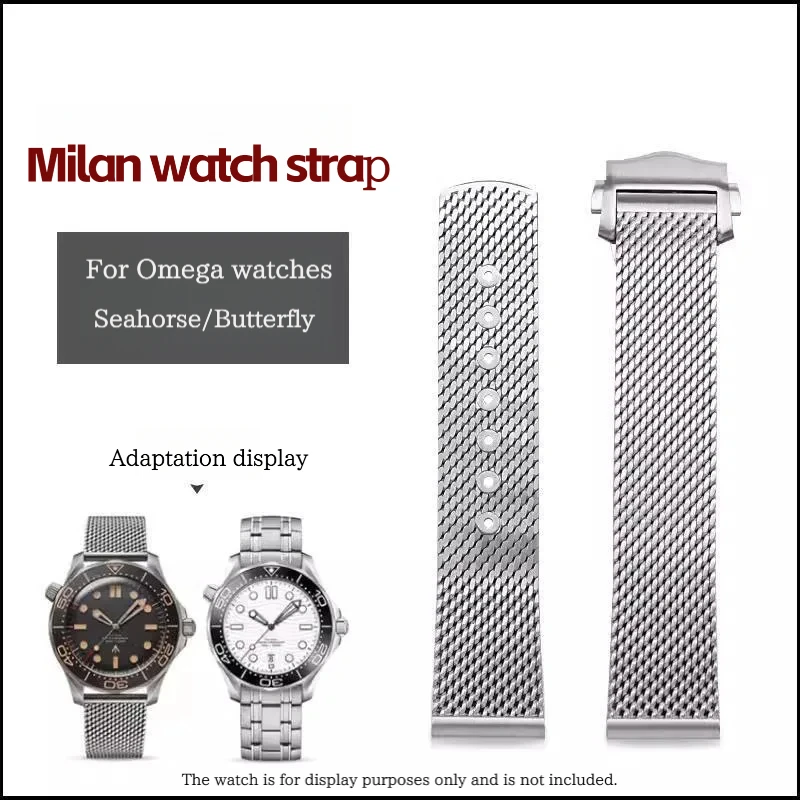 2026 20mm Titanium Milanese Bracelet for Omega Seamaster Diver 300M Stainless Steel Buckle Waterproof Luxury Dive Band Hot Sale