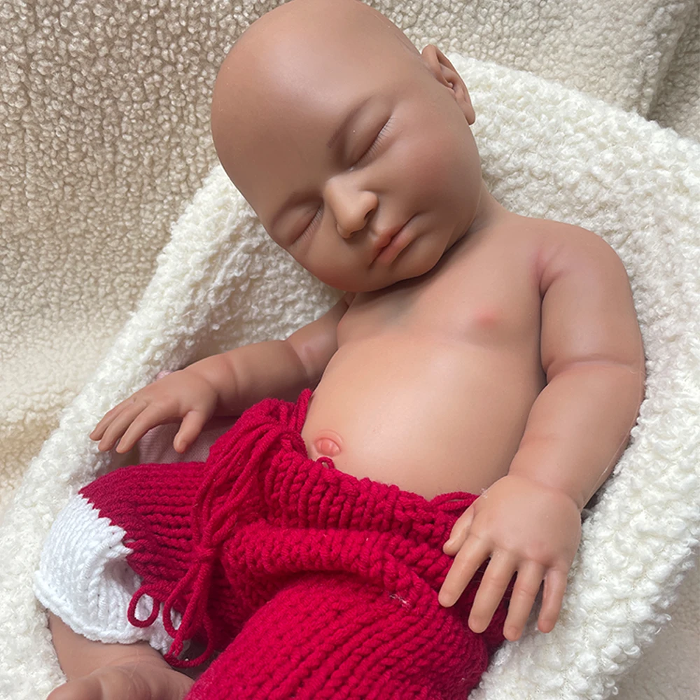 Soft 20 pouces full body silicone Reborn girl 3D painting réaliste joufflu nouveau - né bébé africain poupée ensemble pour collection peintre