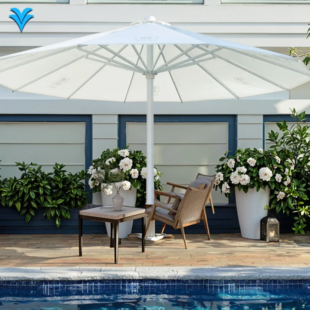 

Modern Style All-season Use Sun Parasol Super Huge Flat Garden Umbrella for Hotel & Restaurant Outdoor Patio & Swimming Pool Use