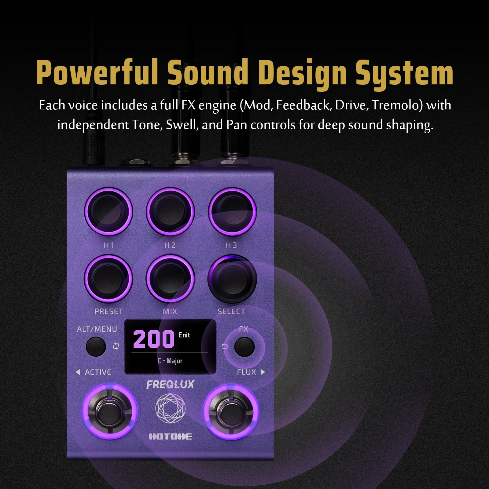 Sistema de sound design e efeitos individuais Hotone Freqlux
