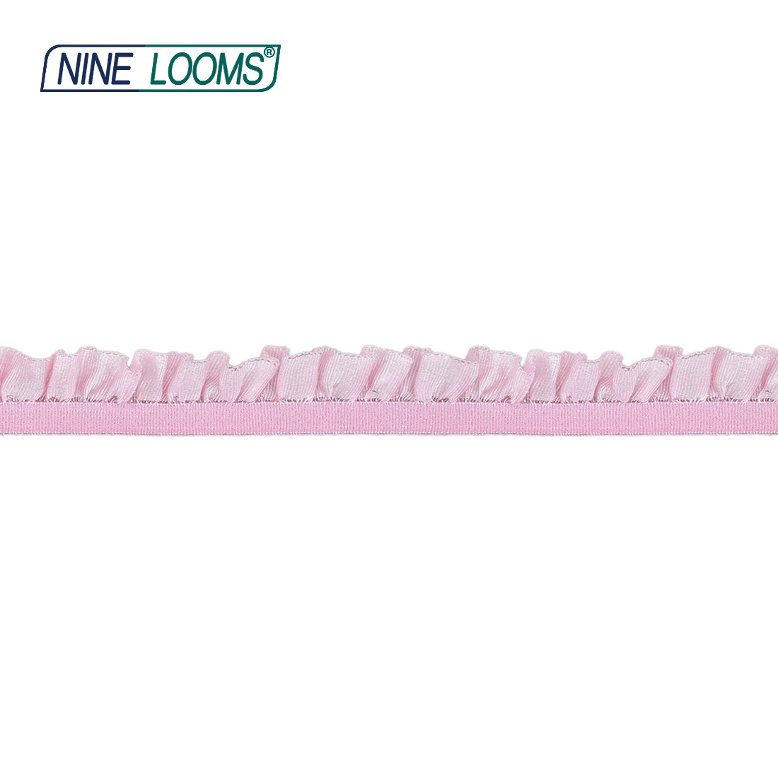 NINE LOOMS Shiny Frilly Lace Trim Elastic 5/8