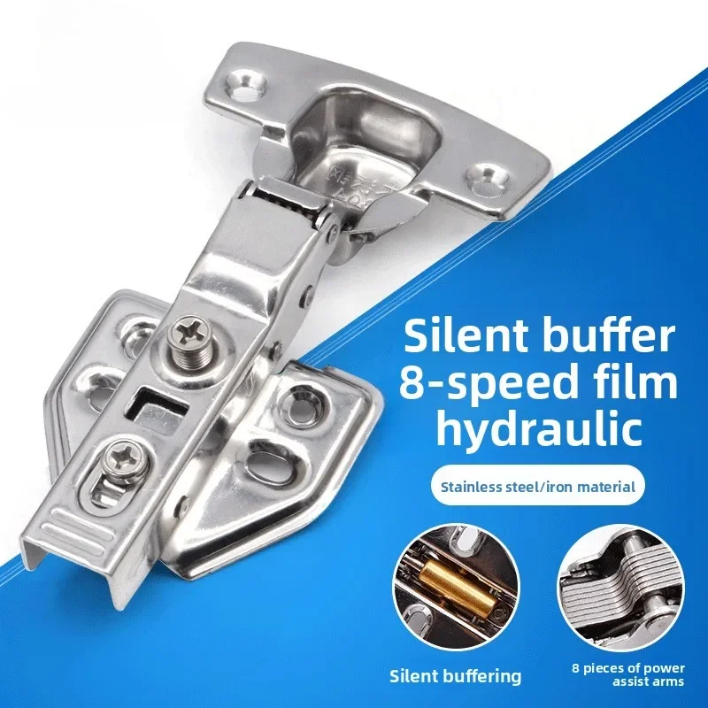 Cabinet hinge 304 stainless steel hinge buffer damping hydraulic cabinet door thickened secondary force hinge furniture hardware