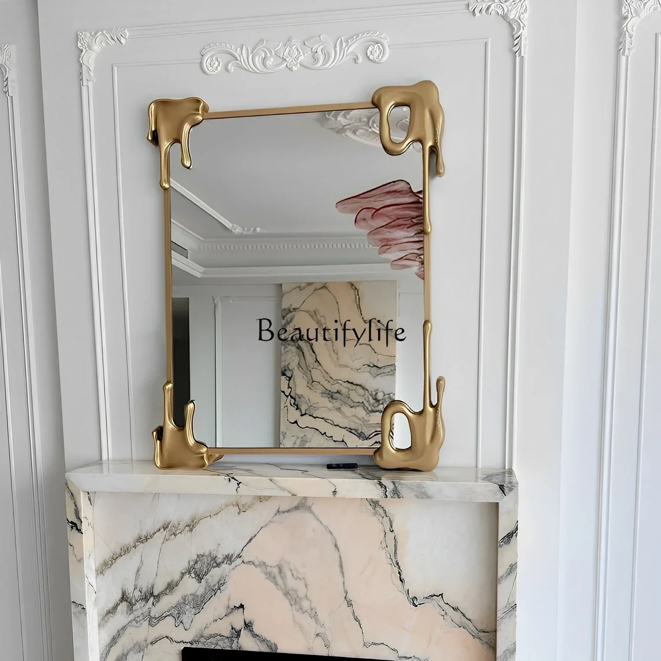 

Lyj7 Irregular Smart Bathroom Mirror Wabi-Sabi Style Art Decorative Mirror Irregular Shape