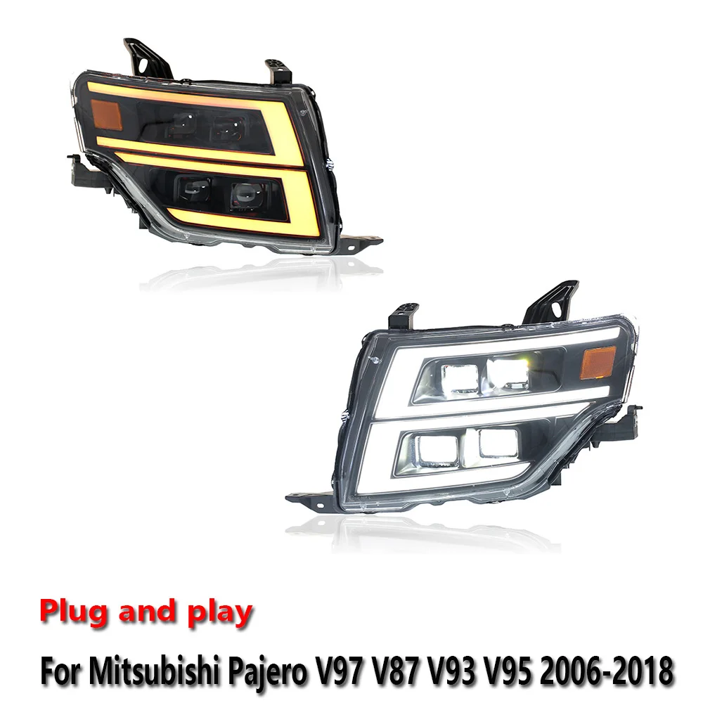 

Car LED Auto Headlight Assemblies For Mitsubishi Pajero V97 V87 V93 V95 2006-2018 DRL Brake Turn Signal Lamp Plug and Play