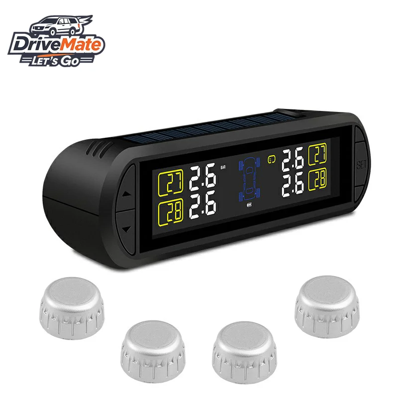 

CAREUD Solar TPMS Tire Pressure Monitoring System 0-116Psi 0-8Bar Bluetooths Car Tyre Pressure Monitor Internal External Sensors