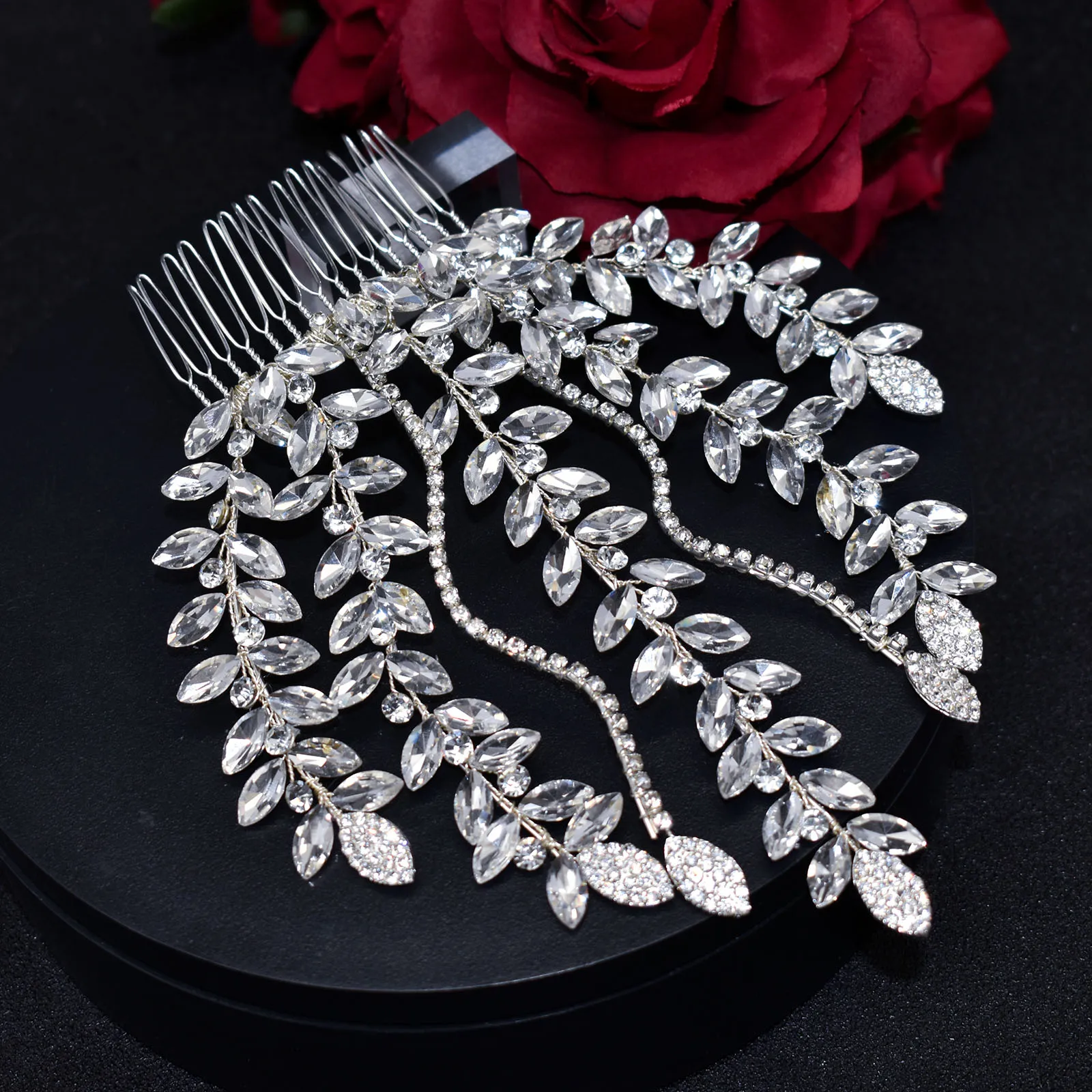 DZ016 Rhinestone Bridal Hair Combs for Women Tiaras Wedding Head Ornaments Headwear Hair Clip  Hair Accessories Party Jewelry