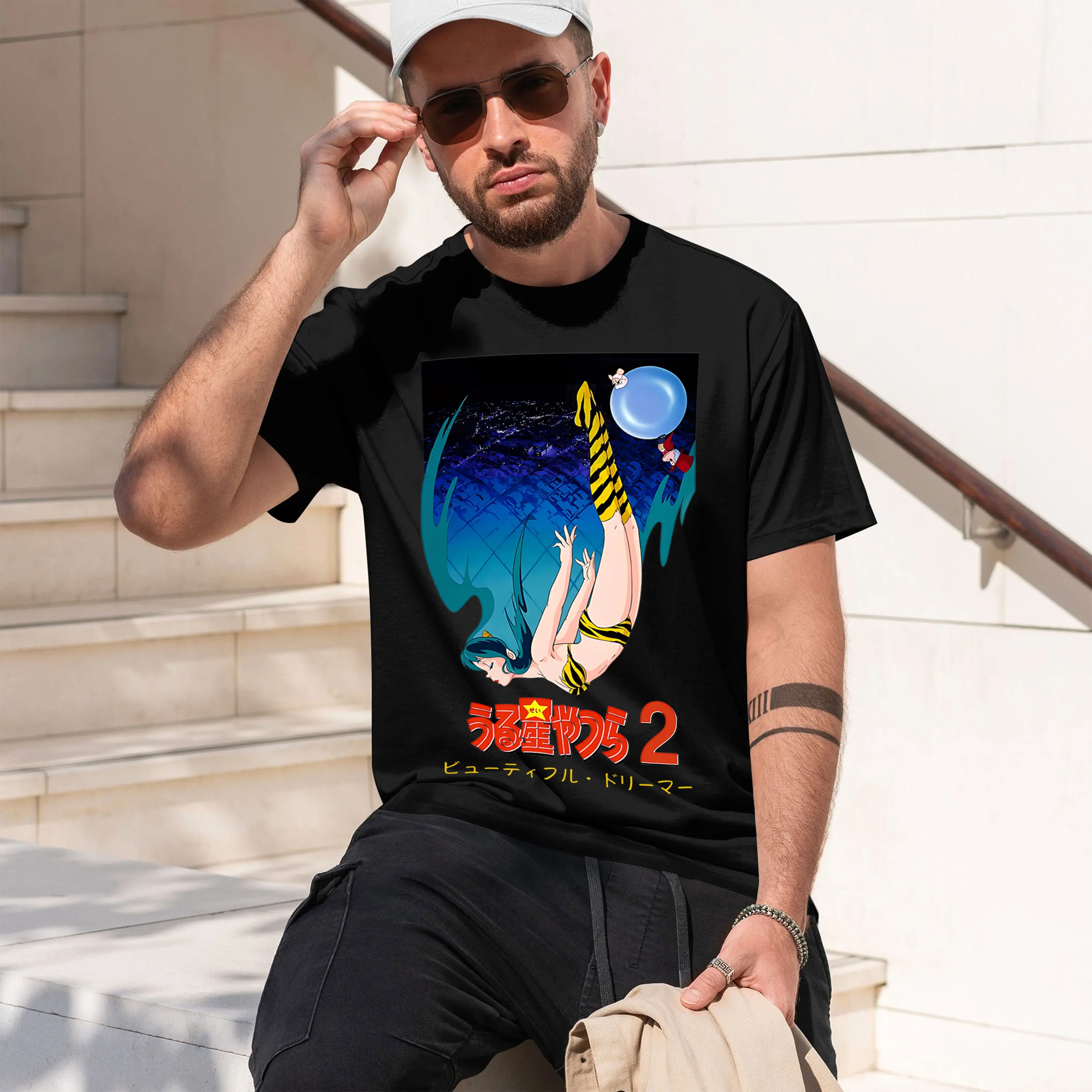 Camiseta de manga corta con cuello redondo para hombre, modelo nuevo 2026, Anime Urusei Anime Yatsura LUM Tee Cls Short Sve s, informal clásica, Multiple Co