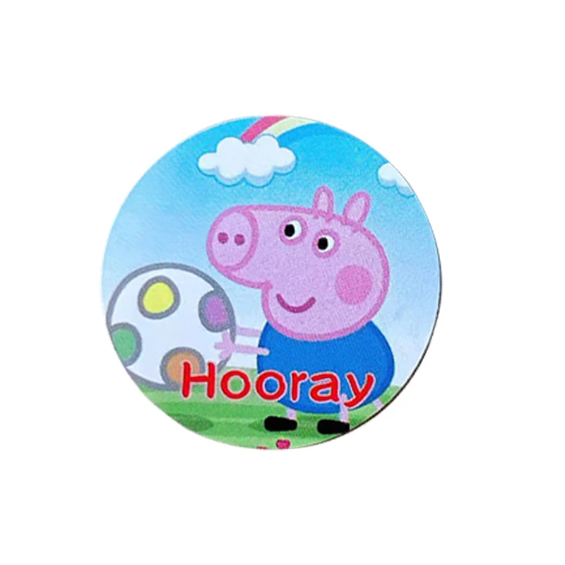 Peppa Pig Roll Stickers 500PCS Cute Round Cartoon Stickers for Kids Reward Party Favor DIY Scrapbook Decals view 4