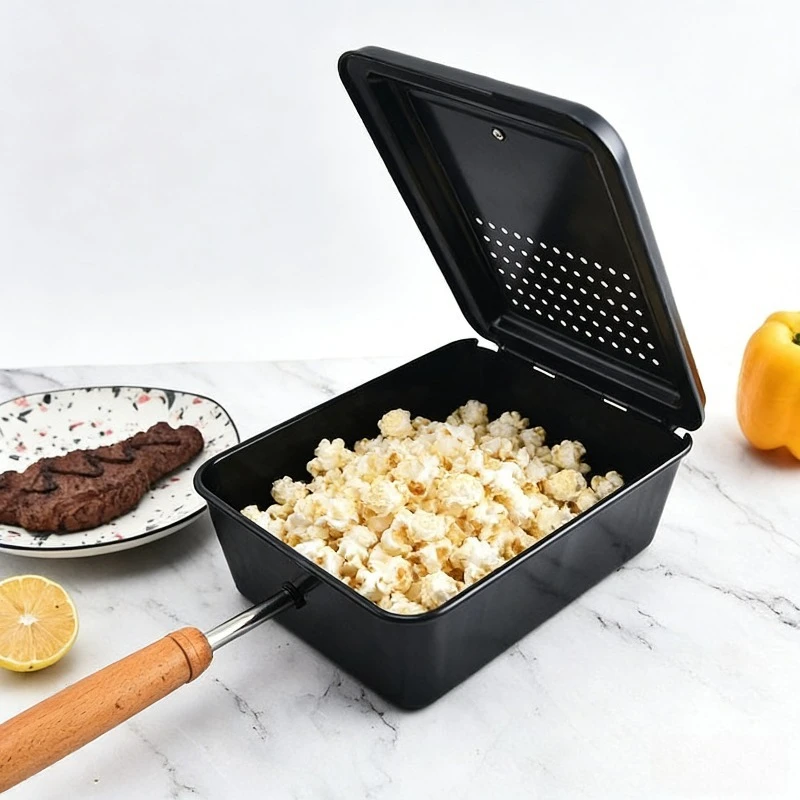 Household Iron Popcorn Pot Creative DIY Homemade Popcorn Maker Practical Kitchen Cooking Tool