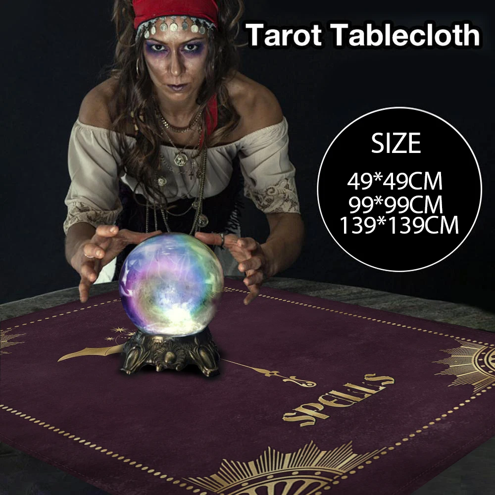 Tarot Tablecloth Velvet Altar Cloth Pagan Witchcraft Divination Astrology Supplies Spells Oracle Card Pads 3 Size Drop Shipping