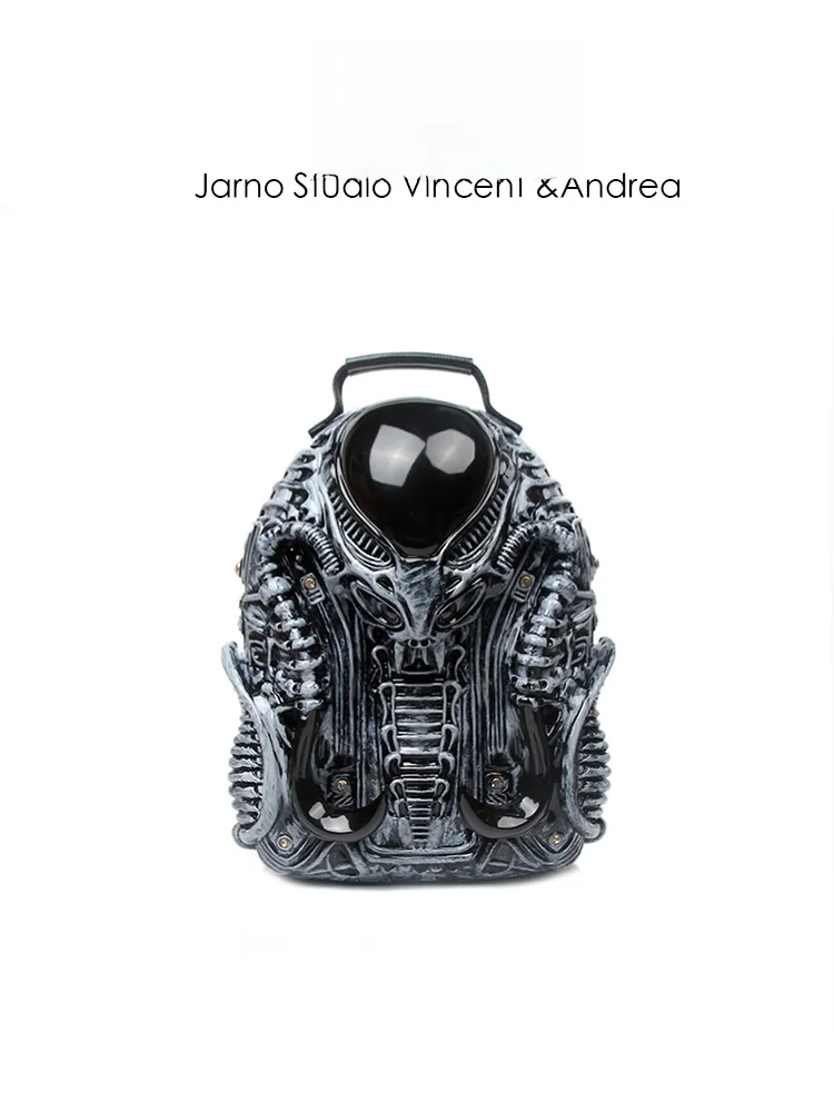 Creative Punk Cyber Alien Dual Shoulder Bag Unisex Street Style Backpack Modern Neutral Hard  Nylon Material Daily Use