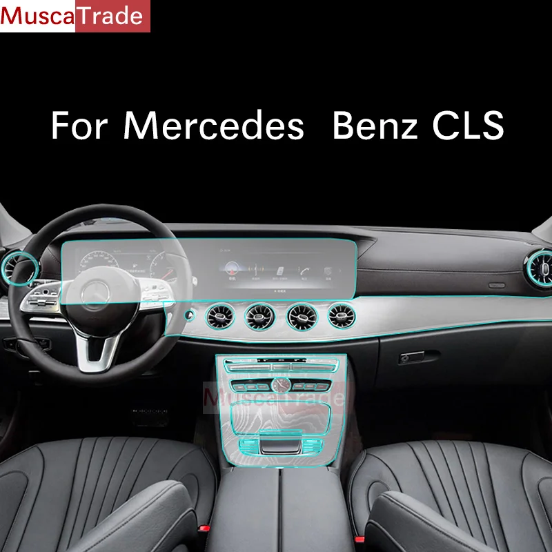 

For Mercedes-BENZ CLS 2021-2023 Car Interior Center Console Transparent TPU Protective Film Anti-scratch Repair Film