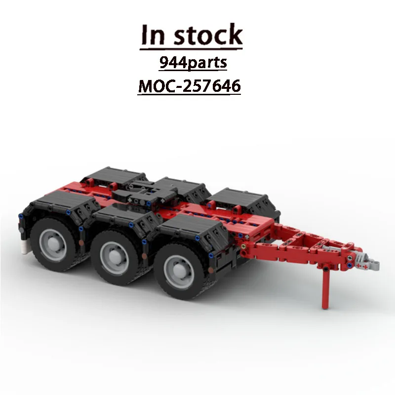 

MOC-257646 New Classic Small Three-Axle Trailer Building Block Model MOC Creative Boys Children's Birthday Christmas Toy Gift