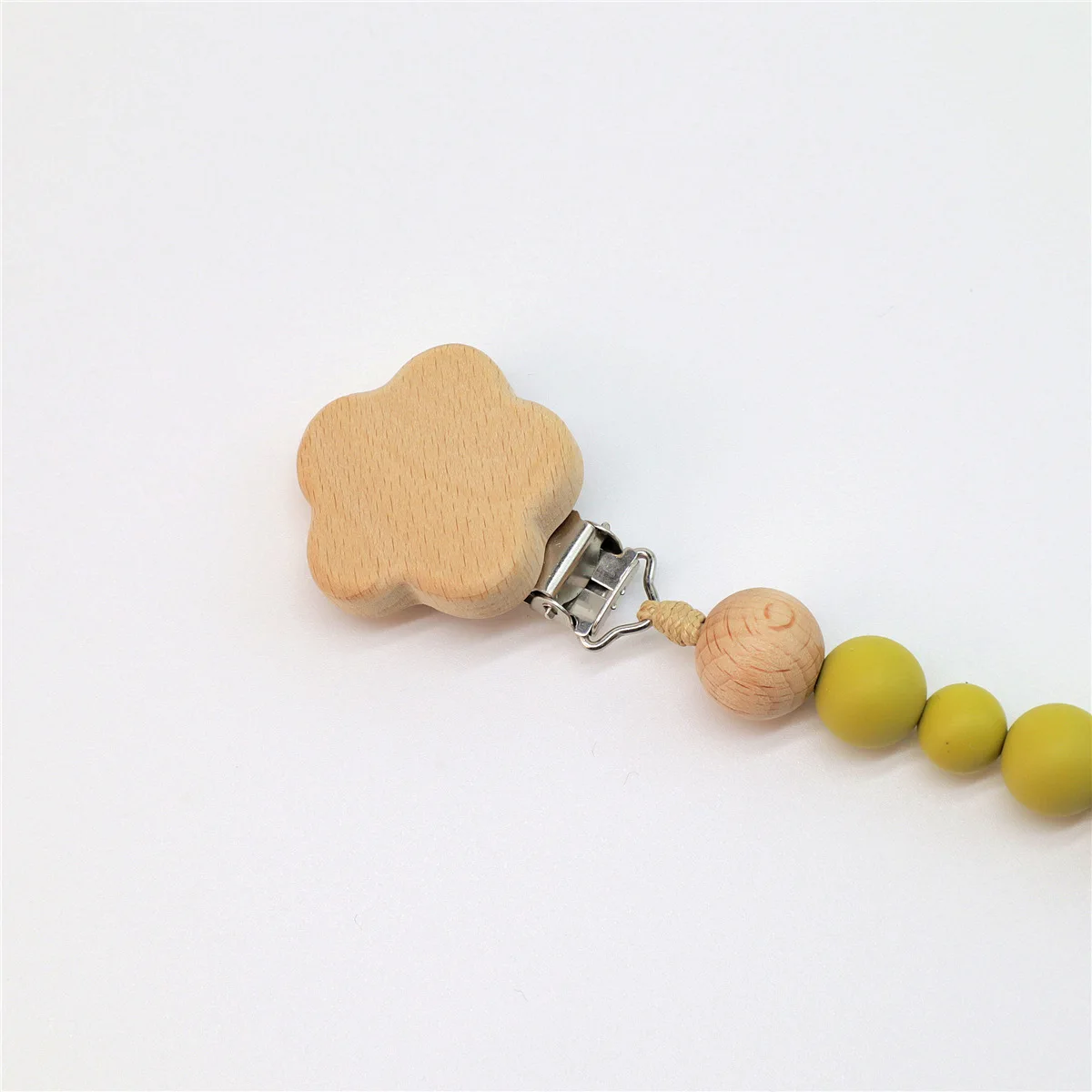 Baby Pacifier Clips Dummy Nipples Holder Clip Chain Flower Wooden Babies Silicone Teether Newborn Teething Toy Accessories Gifts