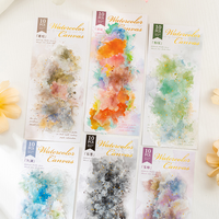 Mr Paper 30Pcs/bag Watercolour Panel Series Foil Stamping Long Strip Halo Stickers Creative Handbook Material Decorative Sticker