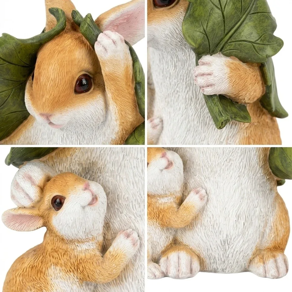 Outdoor Resin Bunny Statue Set Mother and Baby Rabbit Garden Decoration for Lawn Patio Yard Creative Landscape Decor
