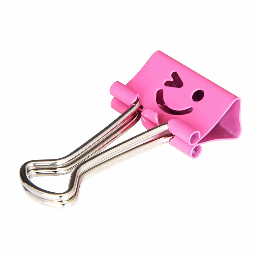 80pcs Binder Clips Smile Face File Paper Clip for Home School Office (Mixed Color) paper binder clip file clips